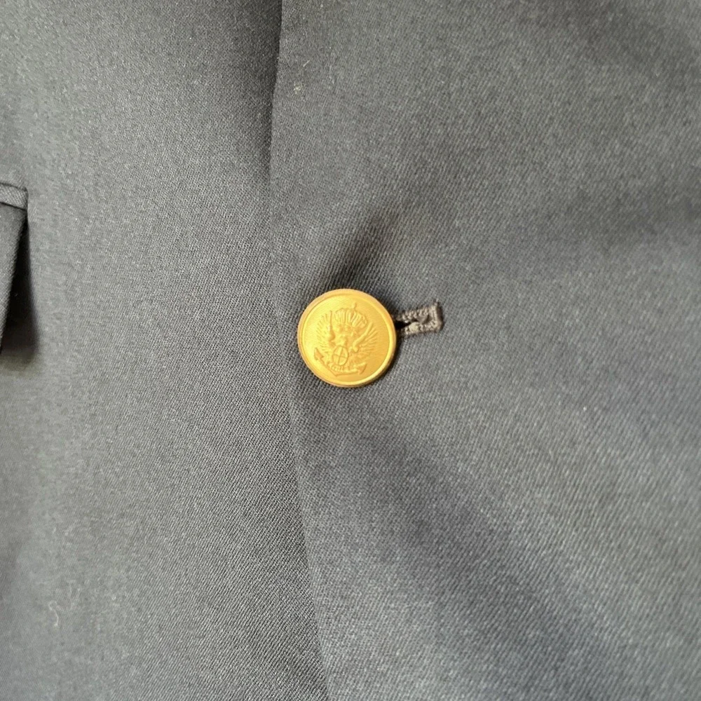 Vintage Stanley Blacker Navy Blue Gold Button Sport Coat Size 40L‎